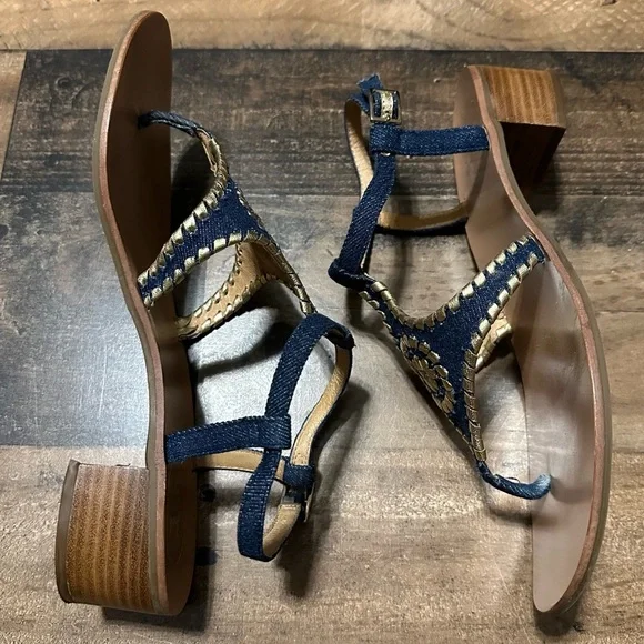 Jack Rogers ‘Elise’ Denim Heel Sandals - Picture 7 of 9